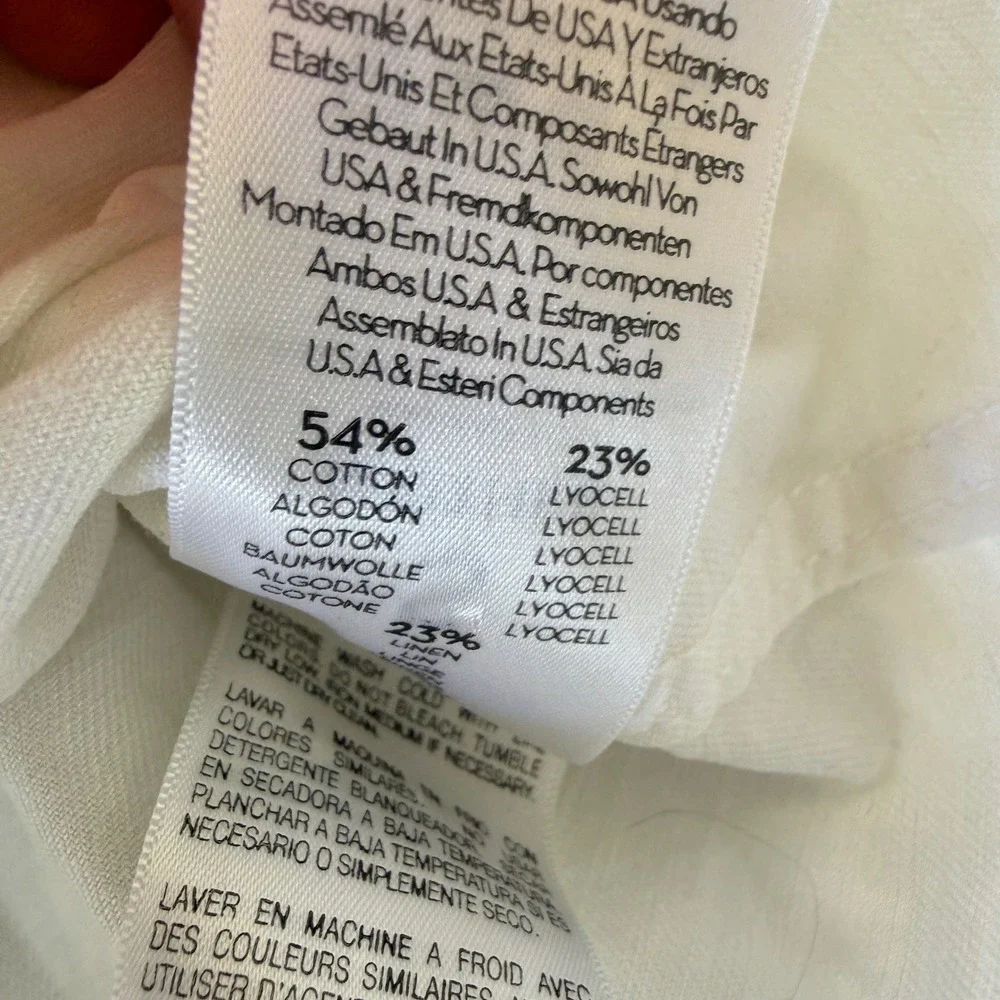 MOTHER Sleeveless Foxy Knot Shirt Womens Size S White Cotton Linen Tie Front Top - Picture 12 of 13